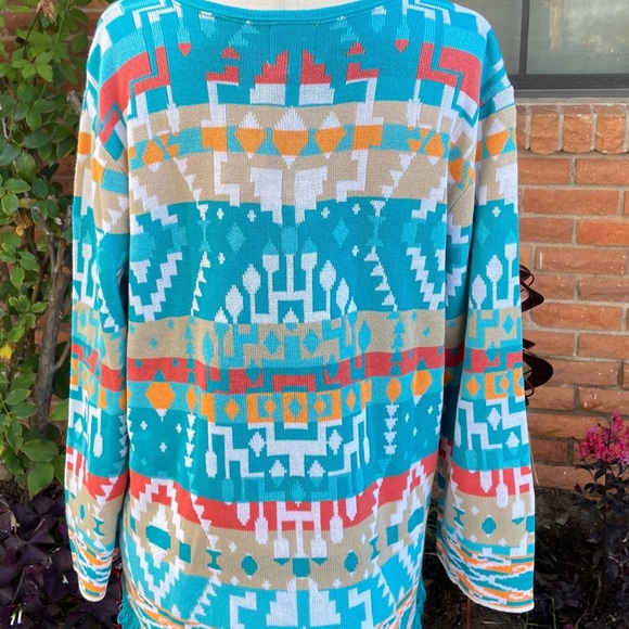 Ruby Rd. • Blue • Size Large •  Aztec/Indian Design • Sweater • New W/ Tags - Picture 3 of 9
